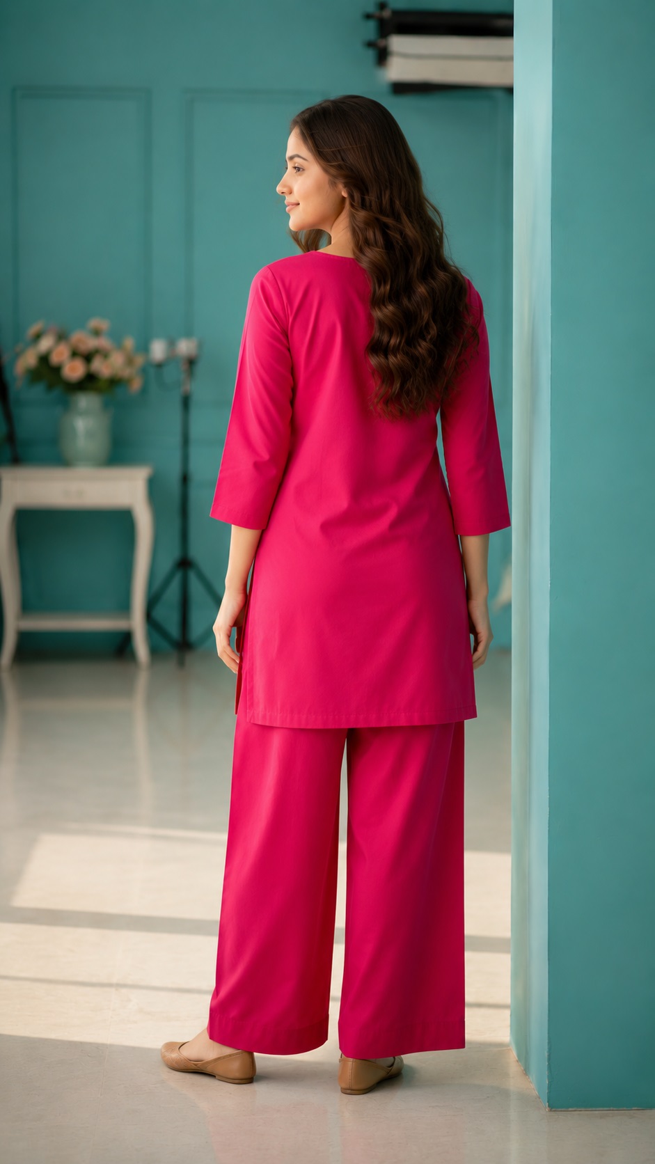 Bloom Pink Cotton Co-Ord Set - Image 2
