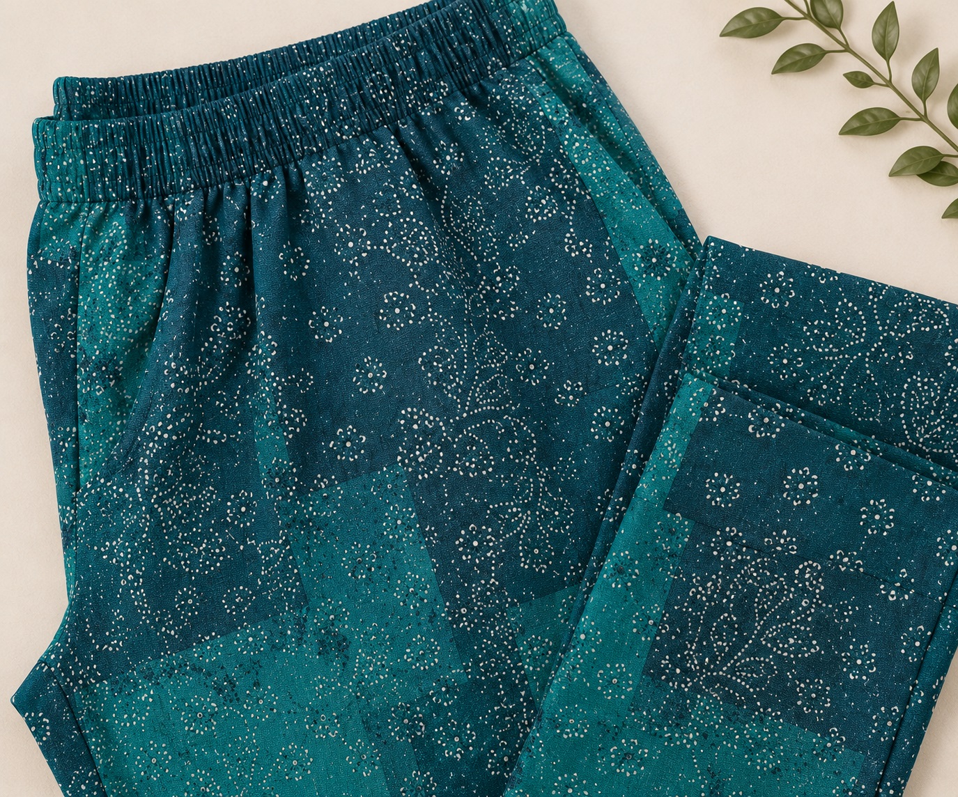 Elegant Teal Printed Women’s Co-Ord Set - Image 9